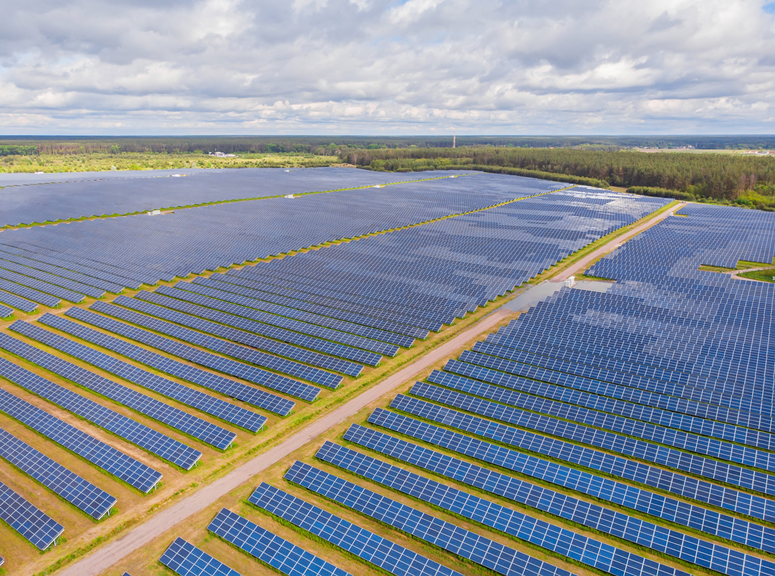 aerial view solar power plant scaled