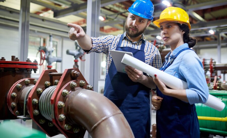 Workers in Water Purification System